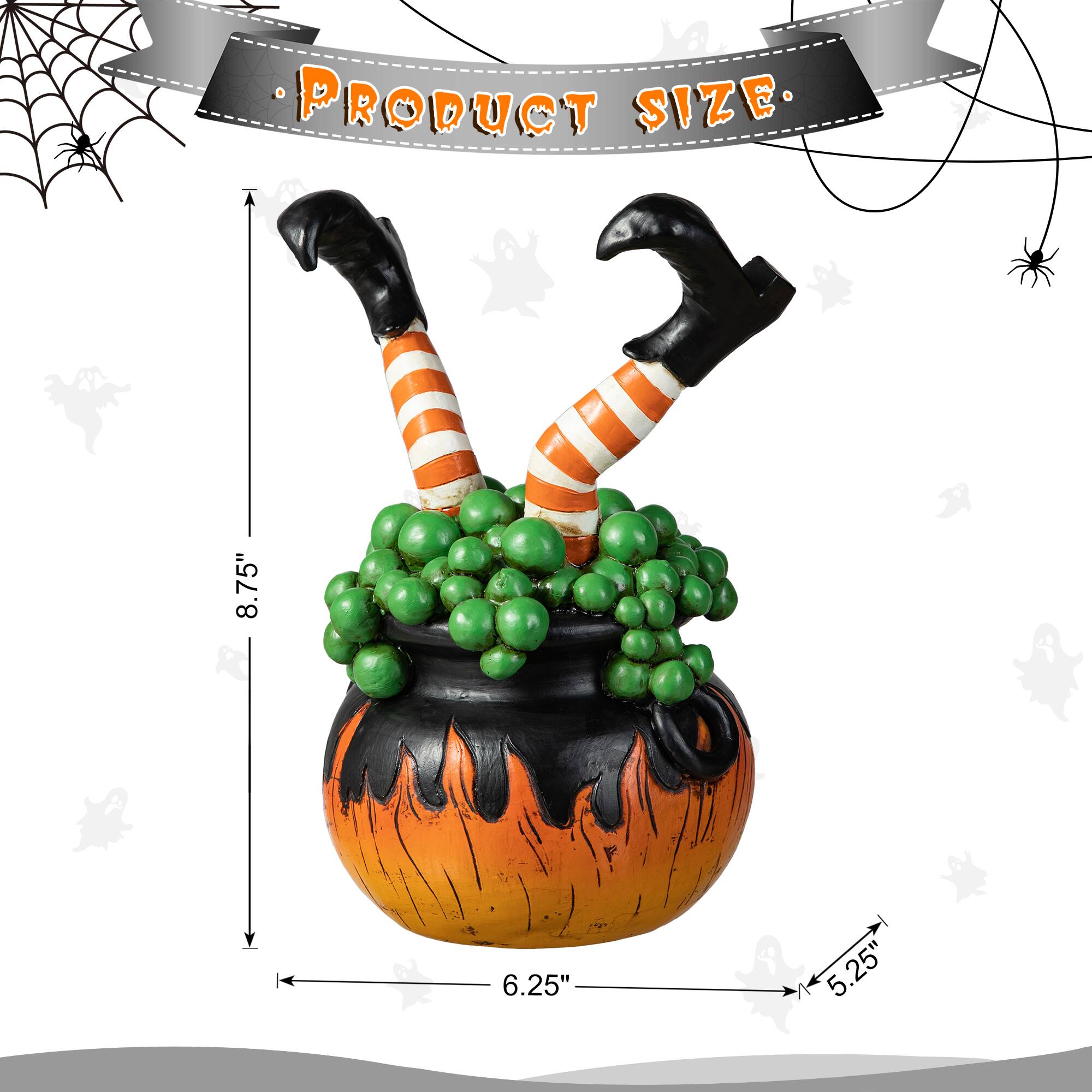 Glitzhome® 8.75" Halloween Witch in Cauldron Table Décor